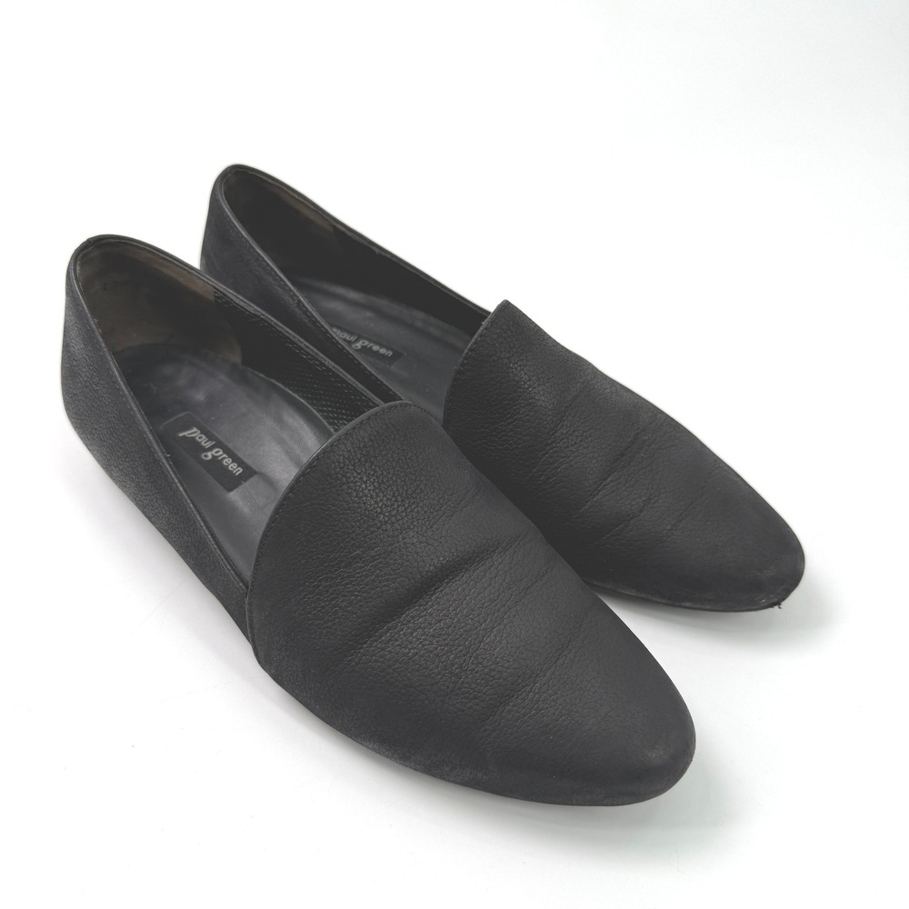 Paul Green‎ Leather Loafers Women 7-7.5 Textured Designer Capsule Chic Classic